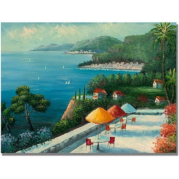 Trademark Fine Art "Cafe on Lake Como" Canvas Art by Rio