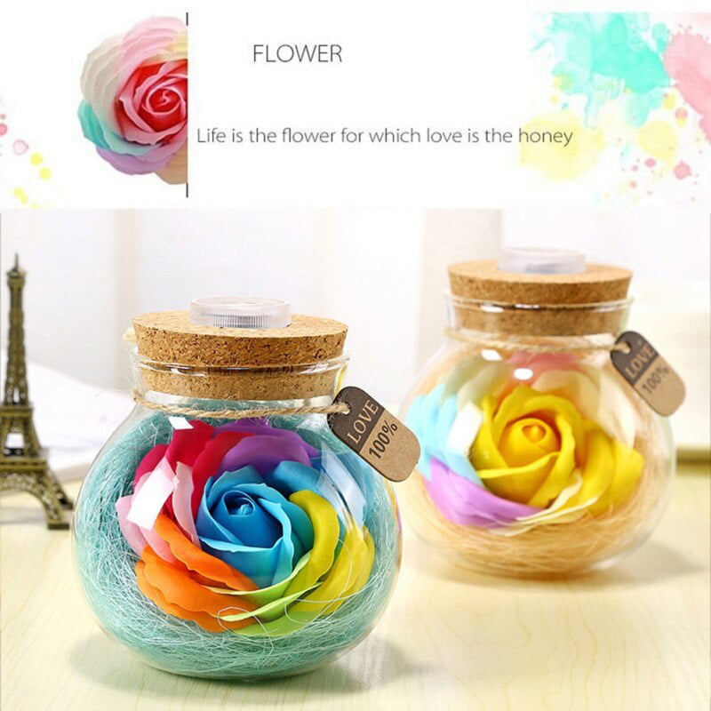 Details about   LED RGB Dimmer Bottle Lamp Rose Real Flower With Remote Control Night Lighting 