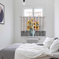 thumbnail image 3 of Sunflowers Kitchen Curtains Window Panels, Spring Botanical Yellow Floral Vases Retro Insulated Window Treatment Curtain, Grommet Curtains for Bedroom/Living Room/Bathroom, 2 Piece 52"Wx63"L, 3 of 8