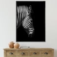 thumbnail image 2 of Designart 'Black and White Portrait of Zebra Head' Farmhouse Framed Canvas Wall Art Print, 2 of 5