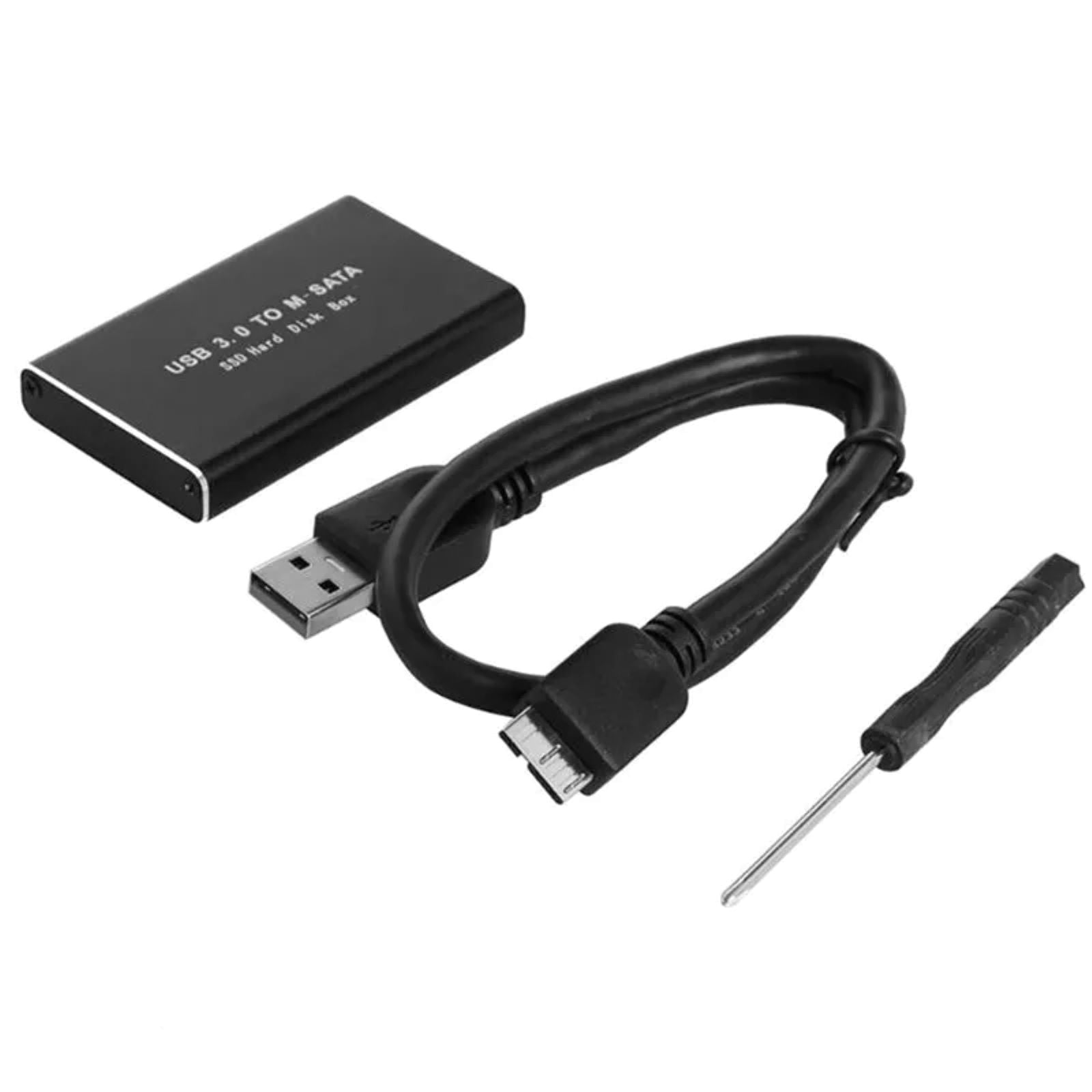 ARCADORA mSATA SSD Enclosure USB 3.0 6Gbps External Hard Drive Case Portable Aluminum Alloy for 30mm 50mm mSATA SSDs Plug Play