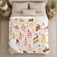 thumbnail image 5 of Whimsical Halloween Bakery Watercolor, Festive Halloween Scene, Warm Flannel Blanket for Kitchen and Dining Room with Detailed Artwork, Art Lovers Halloween Gift, Festive Home Decor, 5 of 9