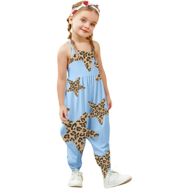 Combinaison Imprimée Adorable pour Filles Tenue de Jeu Douce Confortable pour Tout-Petits 1-6 Ans