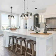 LNC Mason Jar Pendant Lights, Rustic Mini Pendant Lighting for Kitchen Island with Glass Shades
