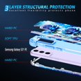 thumbnail image 3 of Casetego for Samsung Galaxy S21 FE 5G Case,Glow in The Dark Three Layer Heavy Duty Shockproof Full Body Protection Hard Plastic Bumper+Soft Silicone Protective Case,Blue Rose, 3 of 7