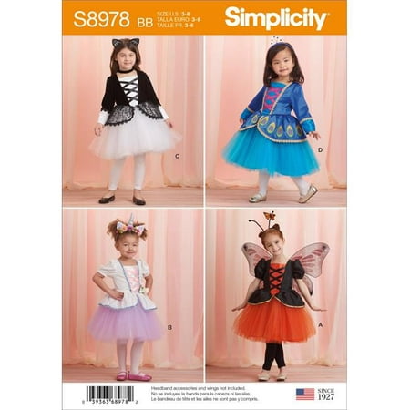 Simplicity US8978BB Toddlers Halloween Costumes, Size BB