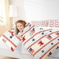 thumbnail image 3 of spefrowx Patriotic American Flag Twin Comforter Sets for Kids, Cartoon Bow Star Stripe Bedding Set, Reversible, 2pcs, 1 Comforter and 1 Pillowcase, 3 of 6