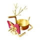 thumbnail image 2 of Candelabro navideño de metal con forma de reno | Adorno navideño de hierro con forma de campana | Decoración festiva en marrón dorado | Idea de regalo para centro de mesa de invierno, 2 of 6