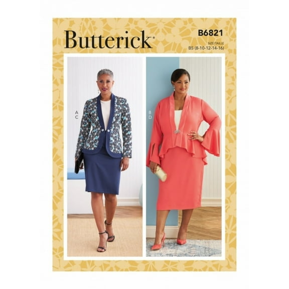 Butterick Sewing Pattern 6821 Jackets, Skirts, Suits RR (18W-20W-22W-24W)