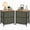 Dark Green, variant on LIFERECORD Set of 2 Nightstands with Storage Drawers | 20" Tall Bedside Table with Wood Top & Fabric Cabinet for Bedroom, Dorm, Living Room, Black