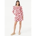 thumbnail image 2 of Free Assembly Women's Button Shoulder Mini Dress with Long Sleeves, 2 of 6