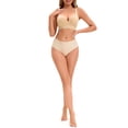 thumbnail image 2 of Allegra K Women's Sports Bra Medium Impact Workout Wireless Padded Deep V Neck Fitness Bras M Beige, 2 of 4