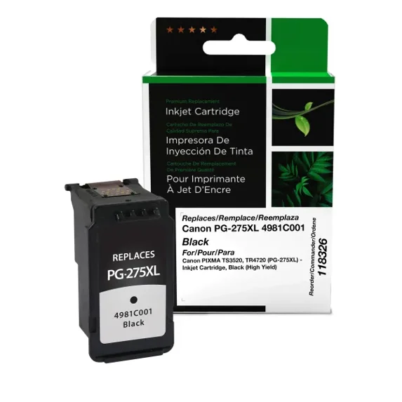 Remanufactured Clover Imaging High Yield Black Ink Cartridge compatible with Canon PG-275XL (4981C001)