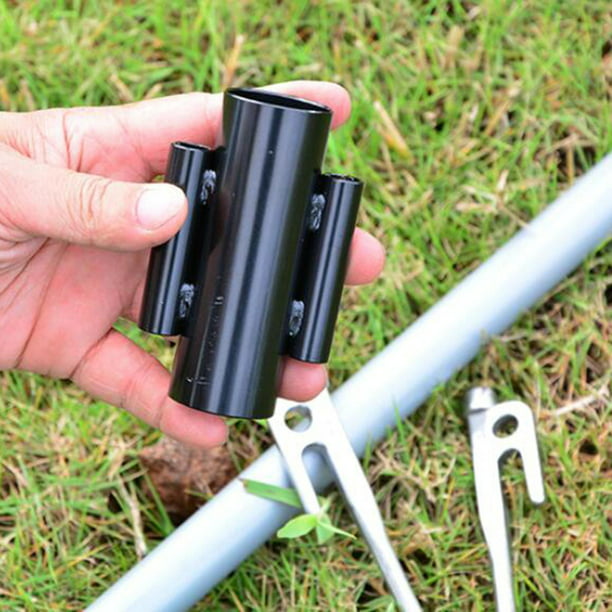 Camping Tent Rod Holder, Outdoor Iron Reinforced Windproof Awning Poles  Stand, Tent Fixed Tube, Tarp Poles Fixator for Fishing, Camping
