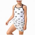 thumbnail image 5 of TOWED22 Toddler Baby Girl One Piece Swimsuit Print Fly Sleeve Ruffle Trim Bathing Suit Summer Rash Guard Beachwear White,7-8 Y, 5 of 7