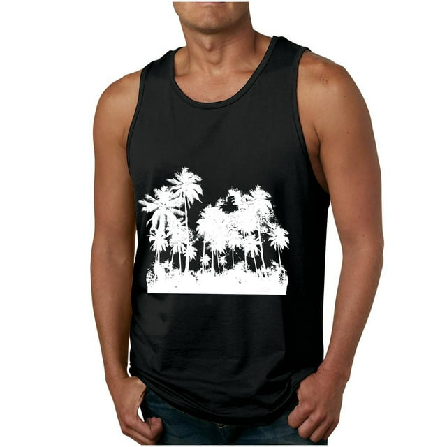 Débardeurs pour Hommes, Débardeur Homme Sans Couleur Dégradé Impression Col Rond Fine Bretelle Dos Anti-Fuite Régulier Décontracté Sport Blouses