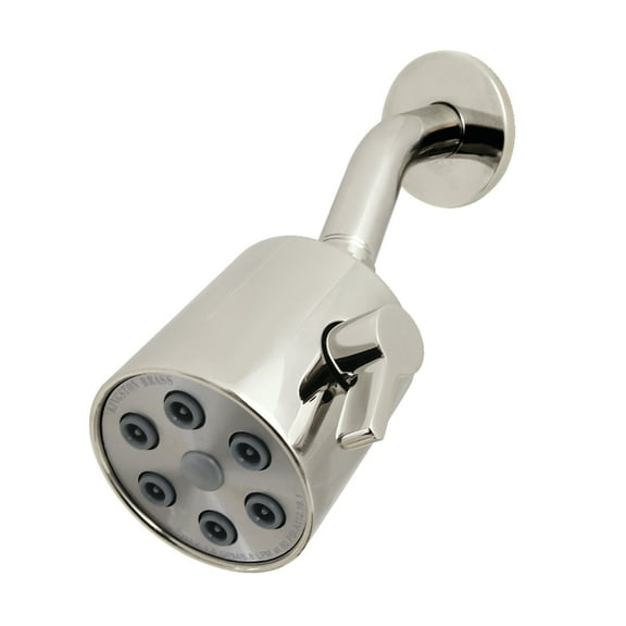 Kingston Brass K238A6CK Shower Scape 3-Inch Round Raindrop Brass Shower Head with 5-3/8 Inch Shower Arm in Polished Nickel