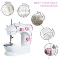 thumbnail image 2 of Mini Sewing Machine 2-Speed Double Thread Portable Electric Household Multifunction Sewing Machine Lights Cutter Foot Pedal ,Smooth Thread Sewing, 2 of 5