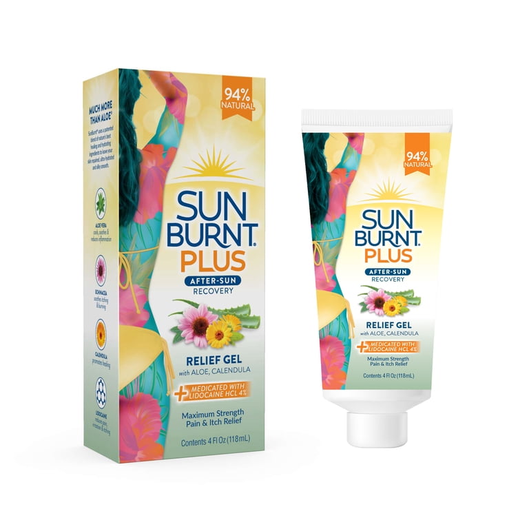 SunBurnt Plus Aloe Vera Gel with Lidocaine, 4 fl oz photo 1