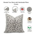 thumbnail image 3 of Fabdivine Block Print Throw Pillow Cover, 18x18 Inch Duck Canvas Decorative Cushion Cover, Floral Print Boho Design Grey Pillow Cover for Sofa and Couch, 3 of 5