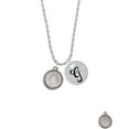 thumbnail image 2 of Delight Jewelry Stainless Steel Disc She Believed She Could So She Did Silvertone Script Initial Disc - G - Charm Necklace, 20"+3", 2 of 4