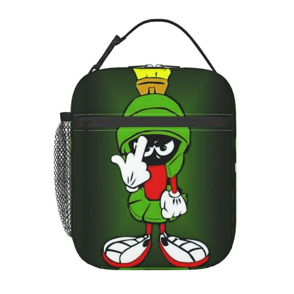 Marvin Cartoon the Martian Large Leakproof Tote Lunch Box Bag Office Work Lunch Bag Insulated for Women Men