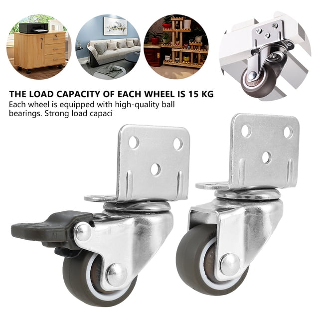 Muyoka 4 ruedas pequeñas para muebles, ruedas giratorias con gran capacidad de carga para muebles, soportes de flores, soportes de belén (25 mm/32 mm) Muyoka Hogar