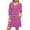 Hot Pink, variant on Qulqfy Women Dress Mini Black Casual 3/4 Sleeve Striped Tunic V Neck Short Dresses Fall Dresses for Women L