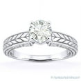 thumbnail image 2 of Round Cut Charles & Colvard Forever Brilliant Antique-Style Solitaire Engagement Ring in 14k White Gold, 2 of 4