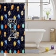 thumbnail image 3 of Manfei Space Astronaut Alphabet T Shower Curtain 72Wx78L,Stars Galaxy Bath Curtain,Dark Blue, 3 of 5