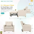 thumbnail image 3 of AECOJOY 3 in 1 Sofa Bed for Adults Sleeper Chair Bed Fold Out Sofa Convertible Reading Chair in Cream Beige, 3 of 7