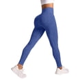 thumbnail image 2 of Women's High Waisted Sheer Yoga Pants, Tummy Control Full Length Design, Seamless Stretch Comfortable Leggings For Fitness And Running Blue S, 2 of 4