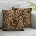 thumbnail image 3 of Chilfamy Leopard Print Pillow Covers Short Plush Square Design Pillowcase Breathable Easy to Change 1PC 18x18in, 3 of 5