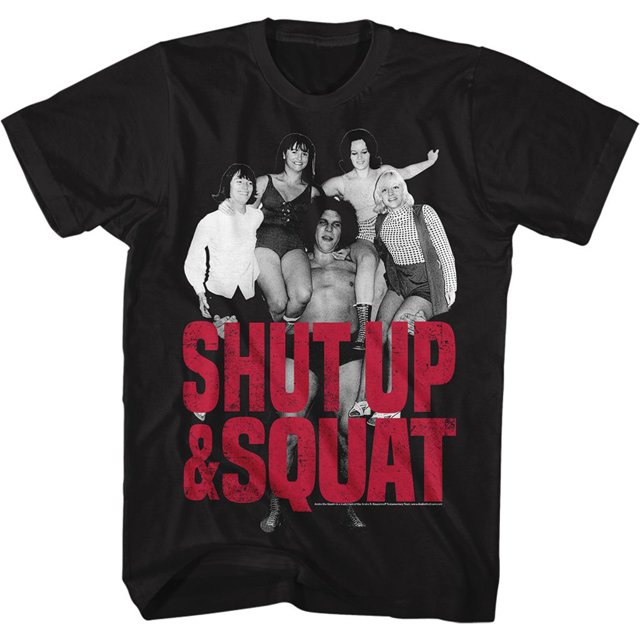 ANDRE THE GIANT-SHUT UP & SQUAT-BLACK ADULT S/S TSHIRT-S