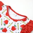 thumbnail image 2 of Toddler Girls Back to School Pencil Apple Dress Flutter Sleeve Summer Casual Clothes 4-5T, 2 of 4