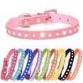 thumbnail image 4 of Miaocao Pink Rhinestone Dog Collars for Small Dogs, Pretty Bling Diamond Puppy Collar Crystal Sparkly Glitter Jewel Girls Cat Collars for XXS Xs Small Medium Pet Female Dogs Kitten, 4 of 5