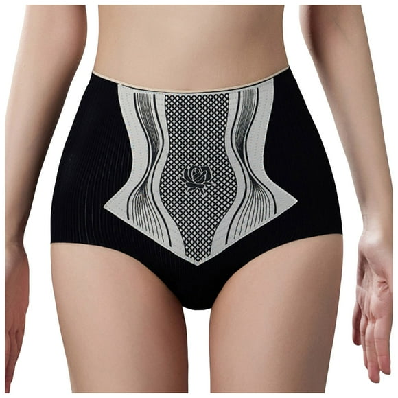 Yammkia Womens Panties Tummy Control Women's Breathable Underwear, Moisture Wicking Keeps You Cool & Comfortable (Black,XL)