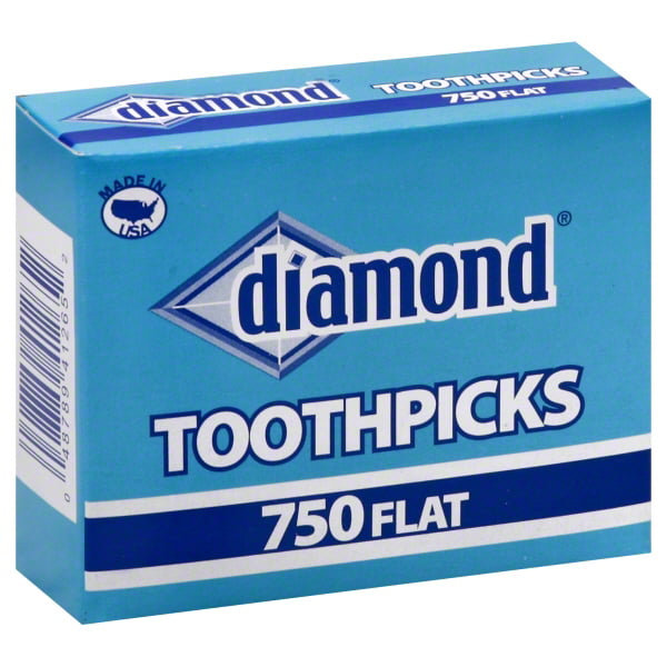 3 Pack Diamond Flat Toothpicks 750ct 