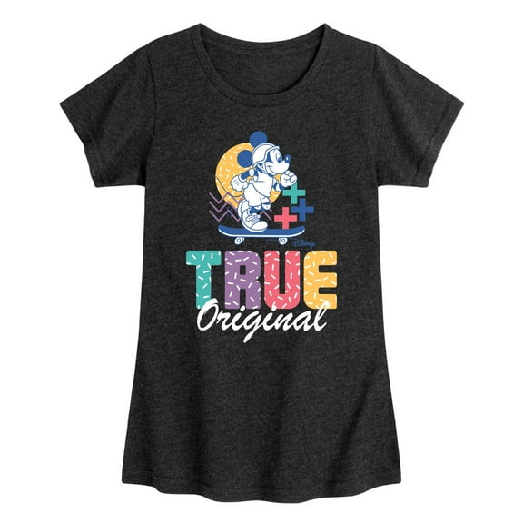 Disney - Mickey & Friends - True Original - Skater Mickey - Toddler And Youth Girls Short Sleeve Graphic T-Shirt