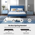 thumbnail image 4 of Infans Queen Size Upholstered Platform Bed with Button Tufted Wingback Headboard Blue, 4 of 7