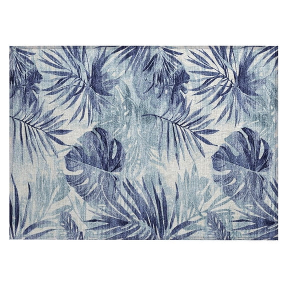 Dalyn Rugs Machine Washable Indoor/Outdoor Chantille Blue 1'8" x 2'6" Rug