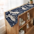 thumbnail image 4 of Elegant Bunny Easter Table Runner Linen Burlap Table Runner 72 Inches Long Pastoral Spring Floral Dresser Scarves for Kitchen Island Coffee Dining Room Party Wedding Banquet Holiday Decor 13"x72", 4 of 8