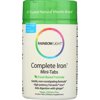 Rainbow Light - Complete Iron Mini-Tabs, Gently Encourages Healthy Iron Levels by Promoting Iron Absorption with Ferractiv Iron, Vitamin C and Ginger, Vegan, Gluten-Free, Non-Constipating, 6