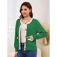 thumbnail image 6 of Usaibhir Womens Knit Button Up Cardigan Sweaters with Pockets Long Sleeve Crew Neck Open Front Sweater Jackets Outerwear, 6 of 8