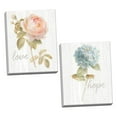thumbnail image 1 of Gango Home Decor Shabby-Chic Garden Hydrangea on Wood Hope & Garden Rose on Wood Love by Danhui Nai (Ready to Hang); Two 11x14in Hand-Stretched Canvases, 1 of 5