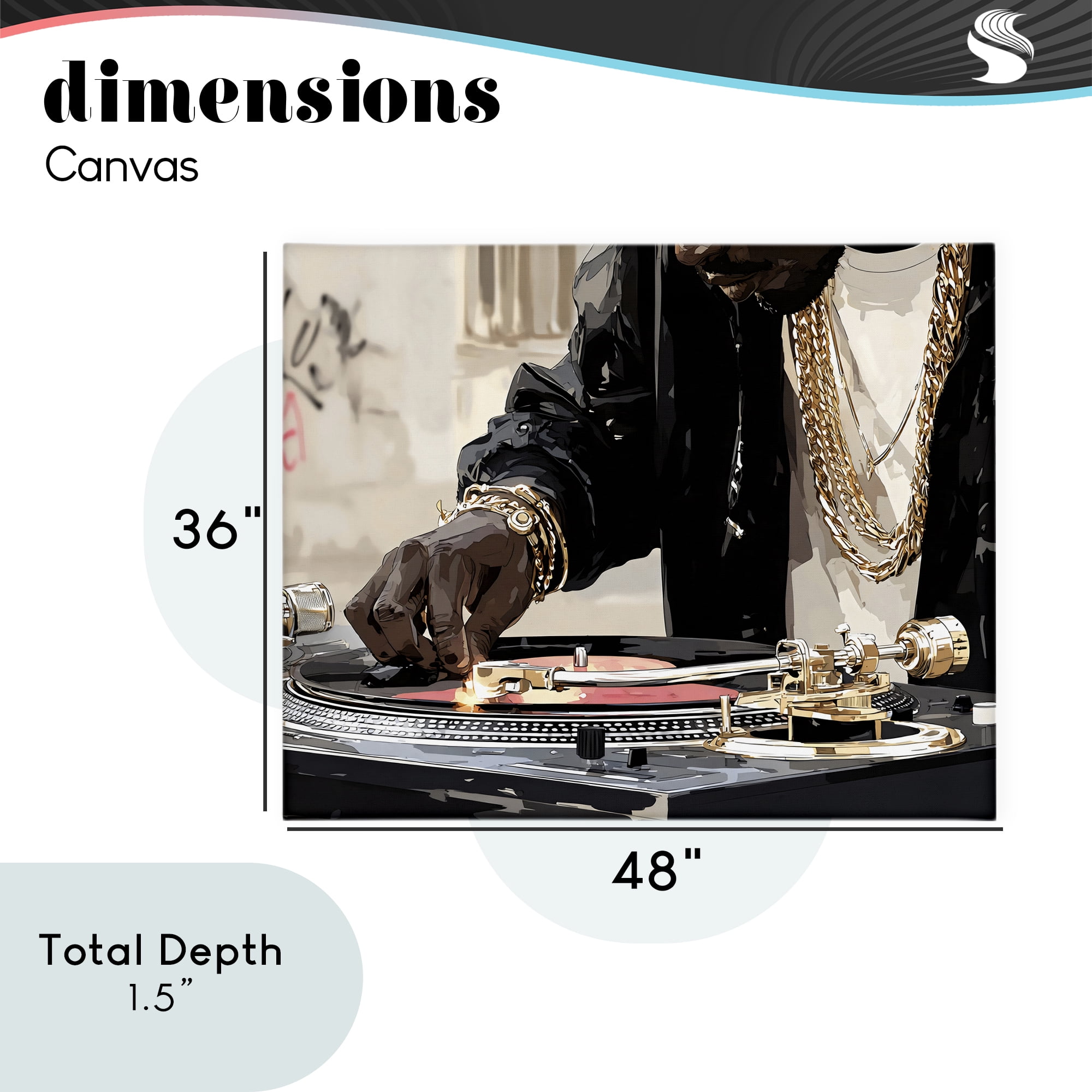 Stupell Industries Golden Touch on DJ's Turntable Canvas Wall Art, design by Franklyn Gregory