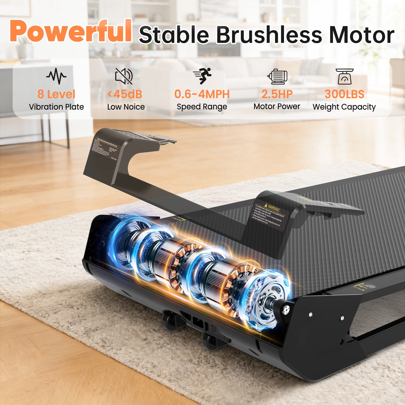 2 in 1 Walking Treadmill Pad & Vibration Plate, 2.5HP Compact Under Desk Treadmills with Incline, Low Noise Walking Pad for Home Small Spaces, Office, Remote Control & LED Display