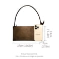 thumbnail image 4 of Cowhide Leather Women Baguette Bag, Shoulder Underarm Bag, Rectangular Shape, Suede Texture, 4 of 4