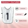 thumbnail image 5 of Uxcell Soccer Training Vest, Team Sports Pinnies Reversible Numbered Jerseys White 26 in, 5 of 7