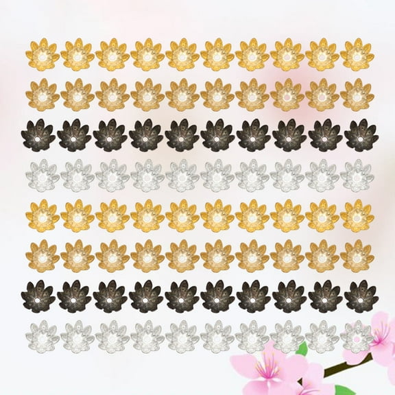 LOLIPPYY 500Pcs Multi Purpose Metal Spacer Caps for Jewelry Making Flower Bead Caps Assorted Colors